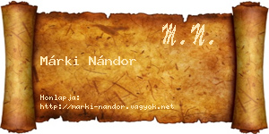 Márki Nándor névjegykártya
